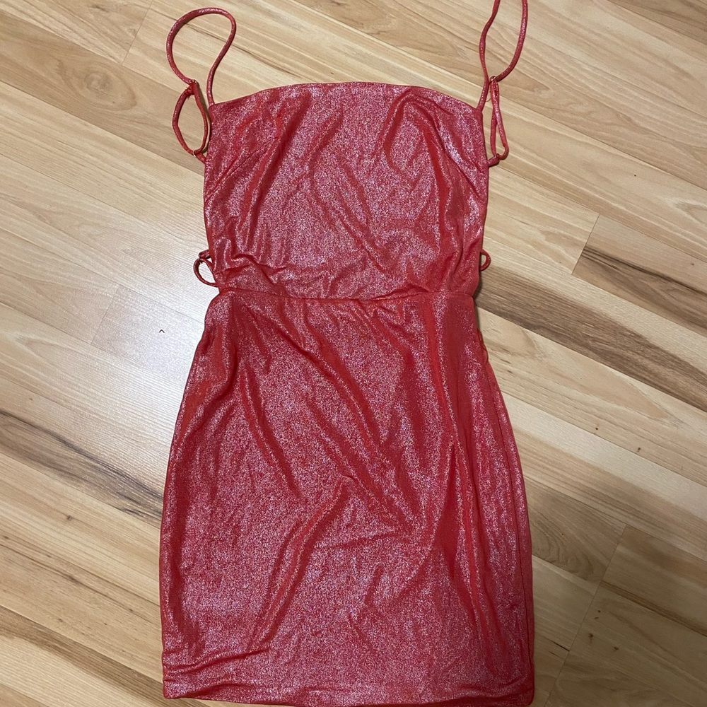 Red mini dress